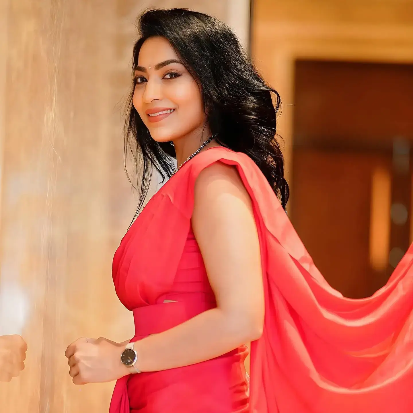 SOUTH INDIAN TV ACTRESS RAMYA SUBRAMANIAN IN RED SAREE 8